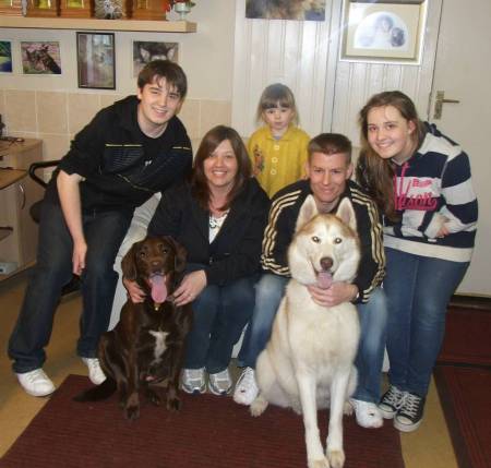 Marley and his new family.